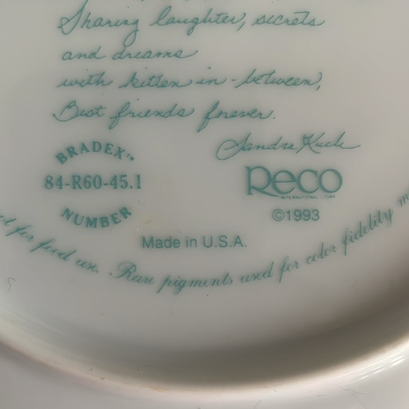 8" Collectors Plate #814A "Best Friends" By Sandra Kuck 1993 - Picture 6 of 10